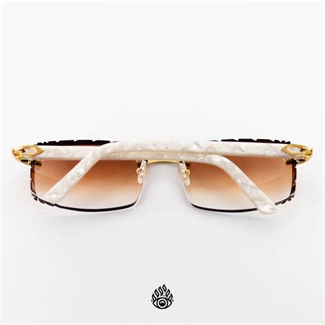 cartier white acetate|Cartier White Acetate Glasses with Gold C Decor.